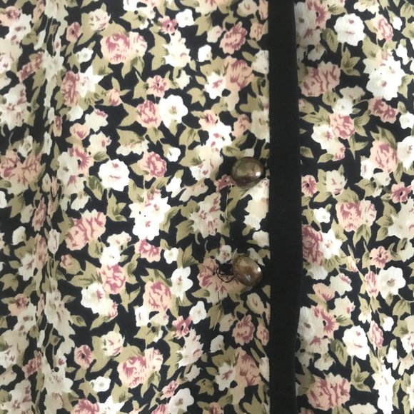 ✨CLEARANCE✨Vintage 80s Shoulder Pads Floral Blouse - Picture 4 of 5